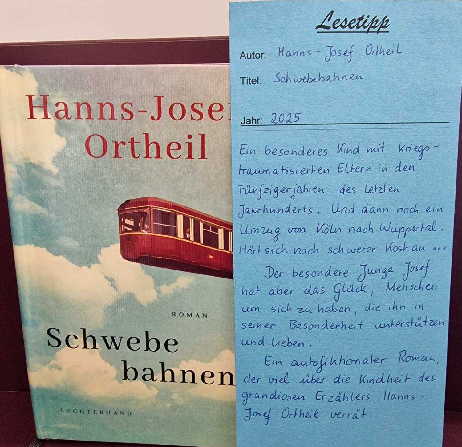 Lesetipp 2026-03-26 Hanns-Josef Ortheil - Schwebebahnen (c) köb Anrath